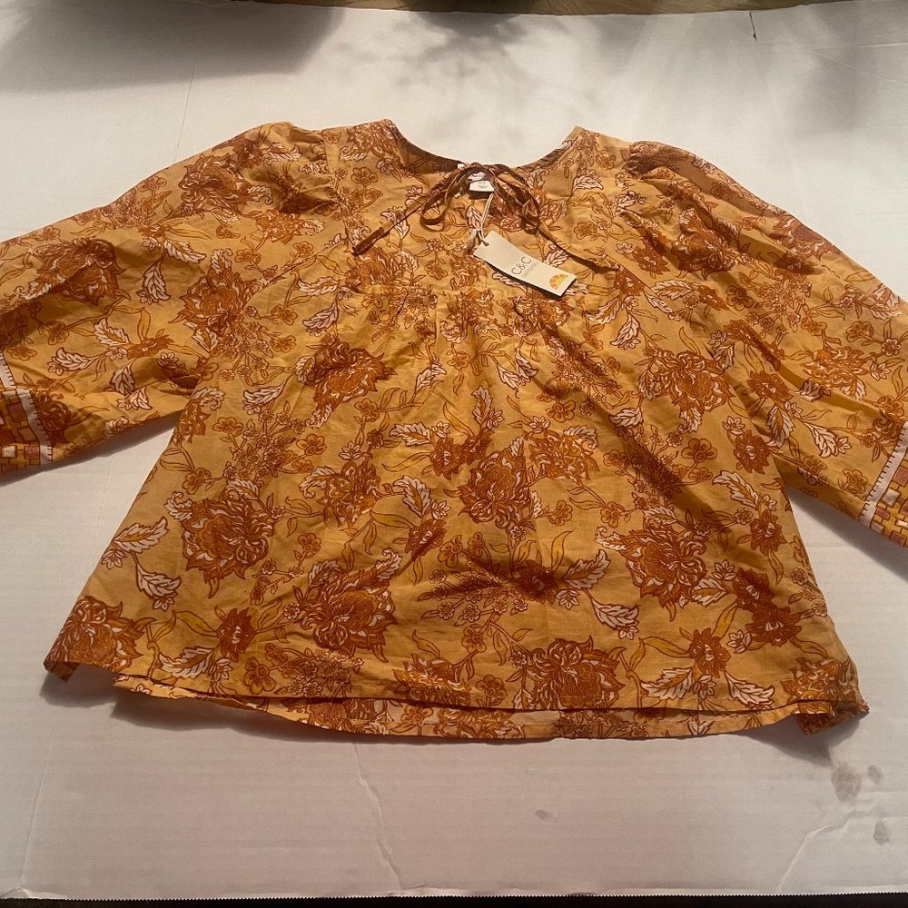 C&C California Woman's top Gold&Orange size Medium Boho NWT